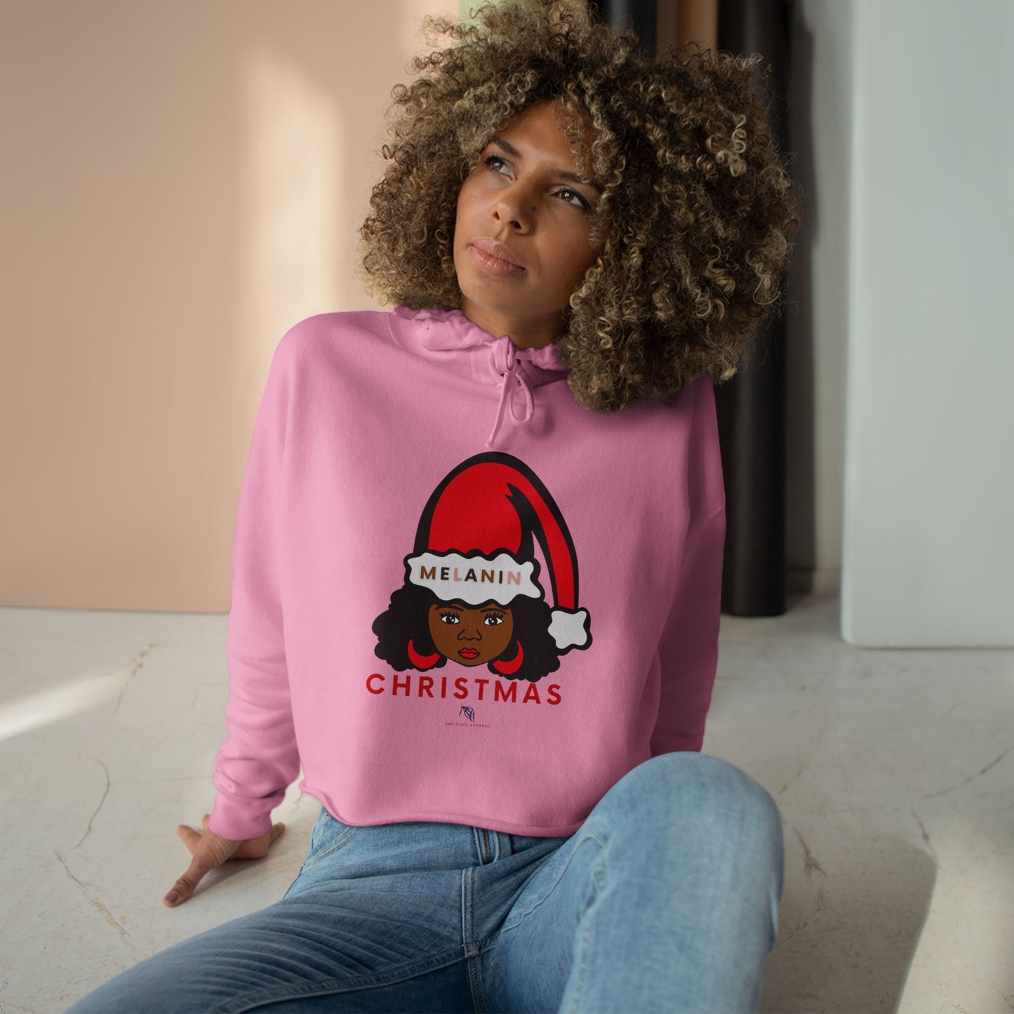 Melanin Christmas Crop Crewneck