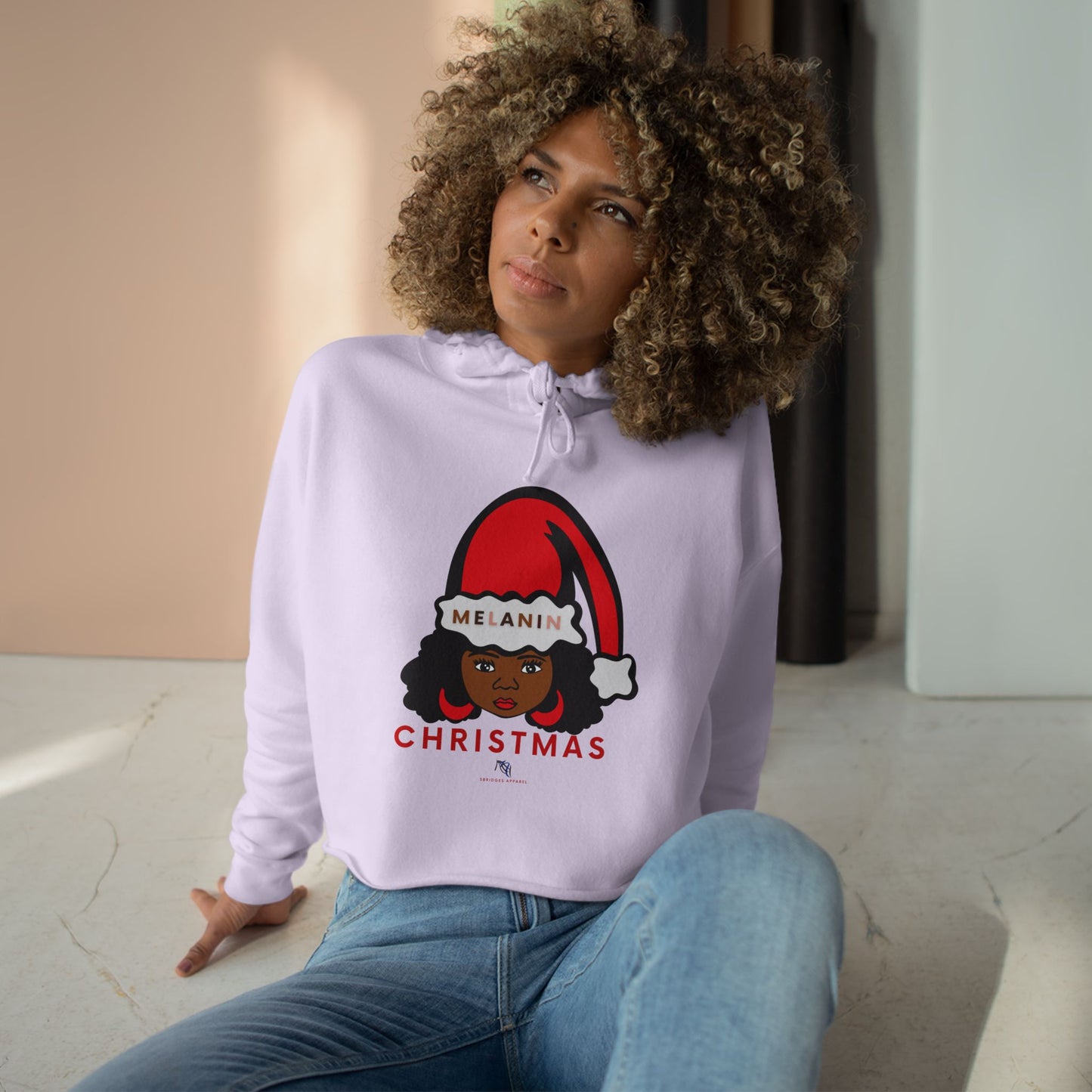 Melanin Christmas Crop Crewneck