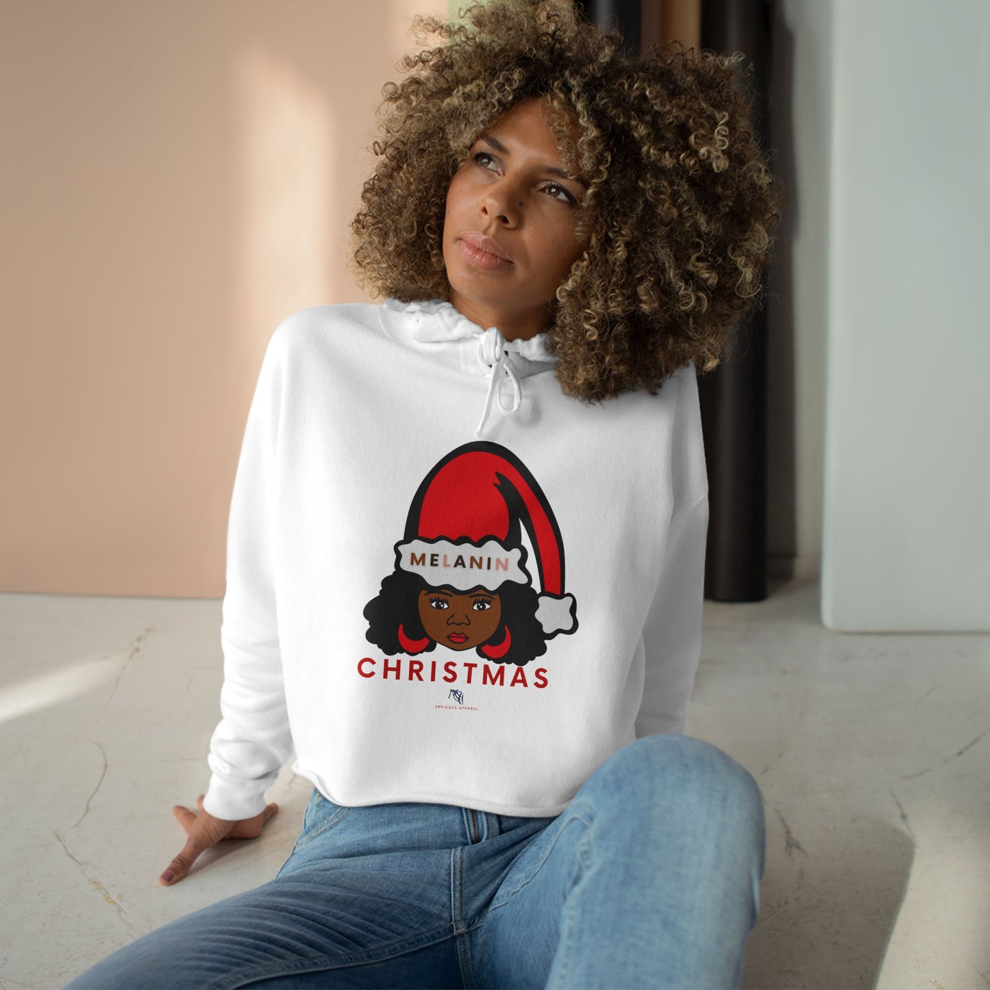 Melanin Christmas Crop Crewneck