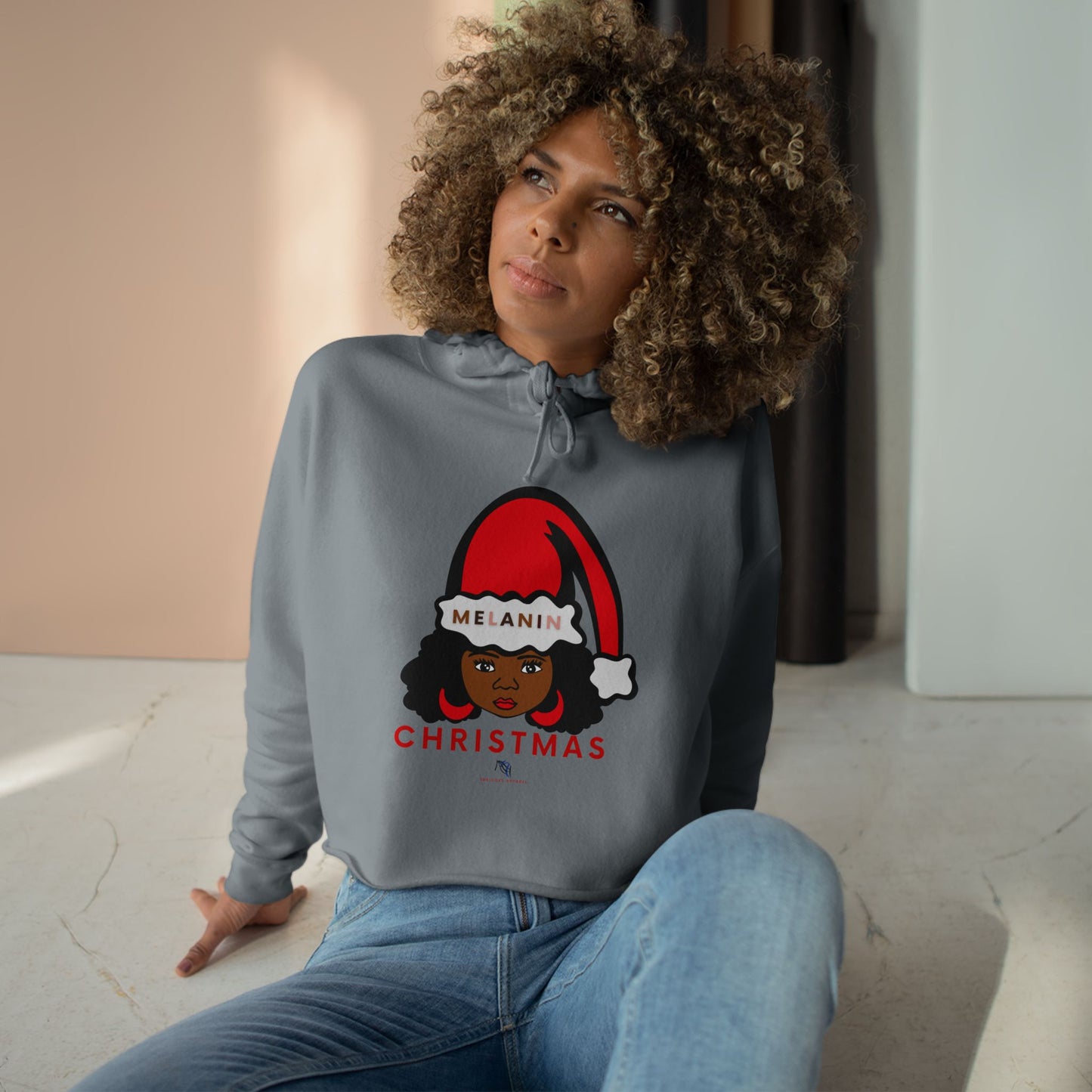 Melanin Christmas Crop Crewneck