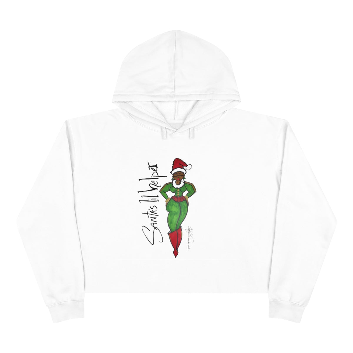 Santa's lil Helper Crop Hoodie