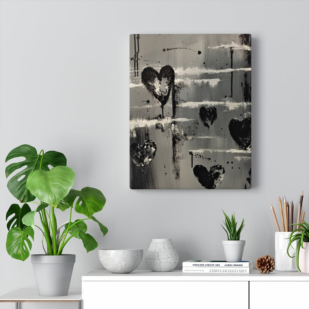 Black heARTs Print