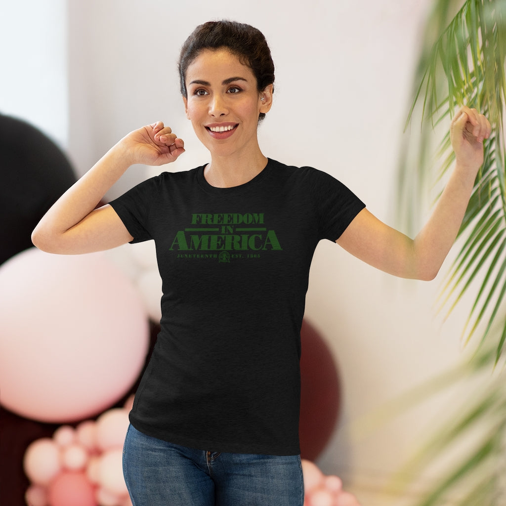 Women's Freedom in America Juneteenth Tee - Green