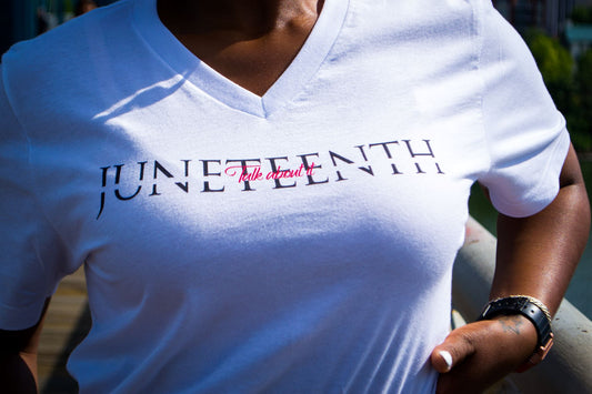 V-Neck Juneteenth "Talk About It" Tee