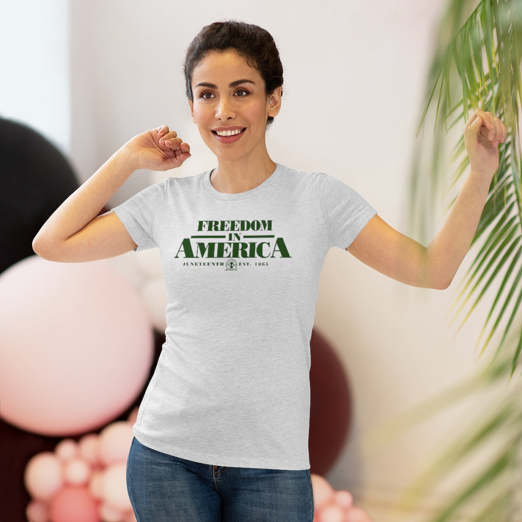 Women's Freedom in America Juneteenth Tee - Green