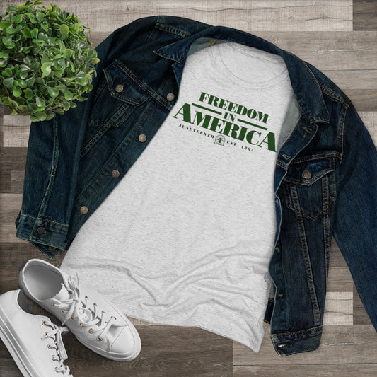 Women's Freedom in America Juneteenth Tee - Green